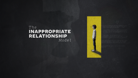 Child Exploitation Awareness Text on a dark background featuring a solitary figure in a yellow spotlight.